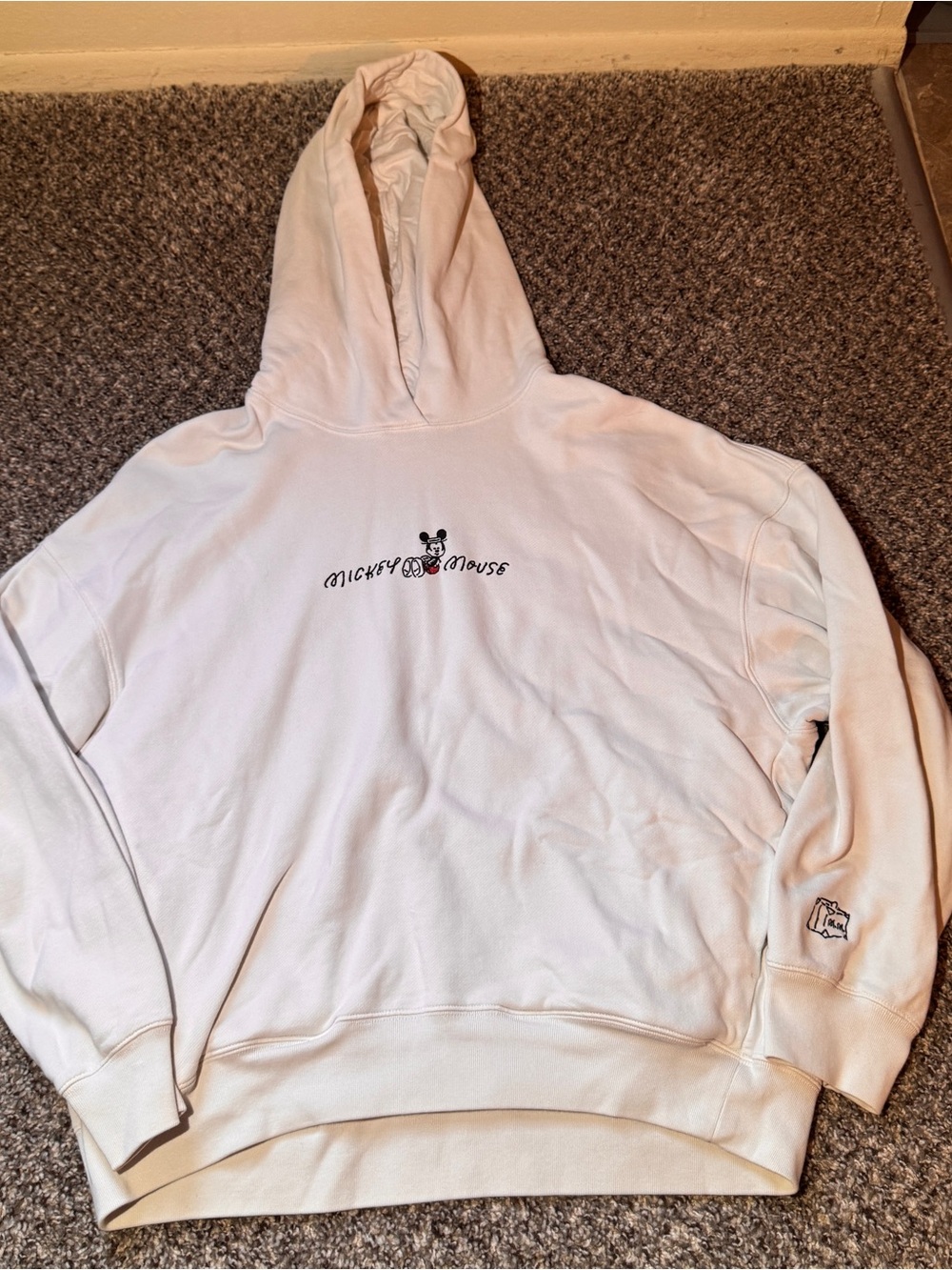 Disney White Mickey Mouse Pullover Hoodie